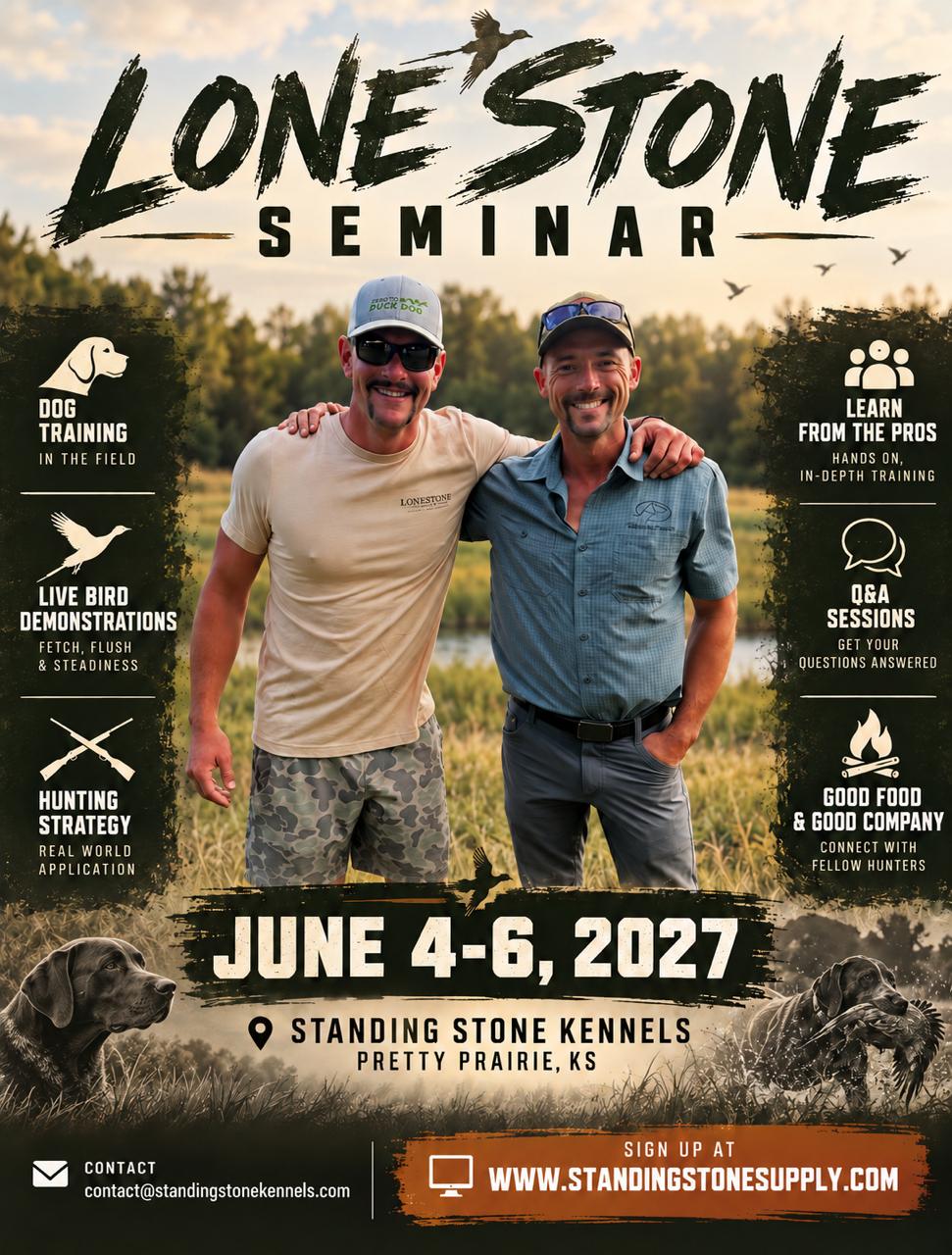 2027 - Lone Stone Retrieving & Versatile Dog Seminar - Kansas